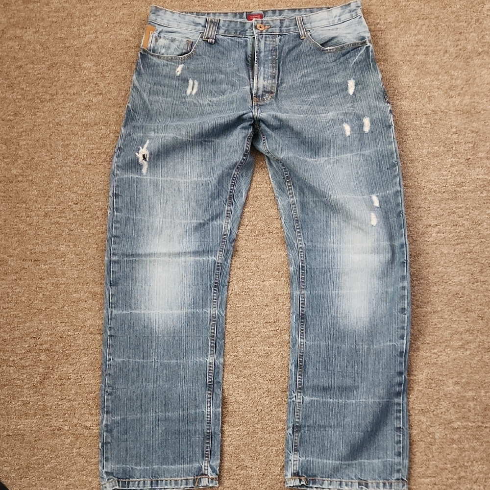 Sean John Relaxed Denim Jeans in Light Blue Size 36x32 - Picture 2 of 8